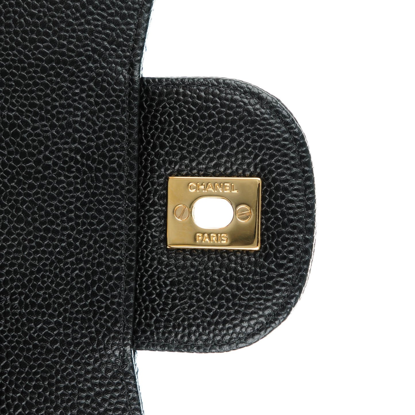 Caviar Quilted Jumbo Double Flap Black