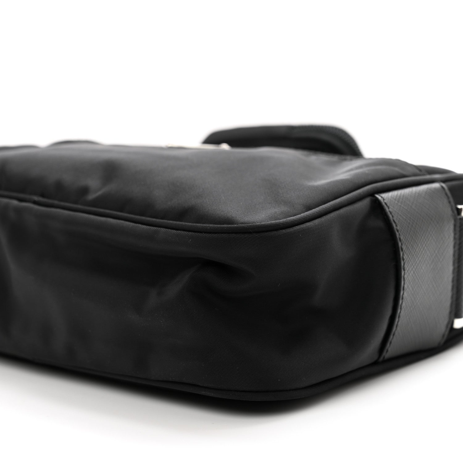 Prada Re-Nylon Vela Saffiano Double Zip Shoulder Bag Black 8 of 8