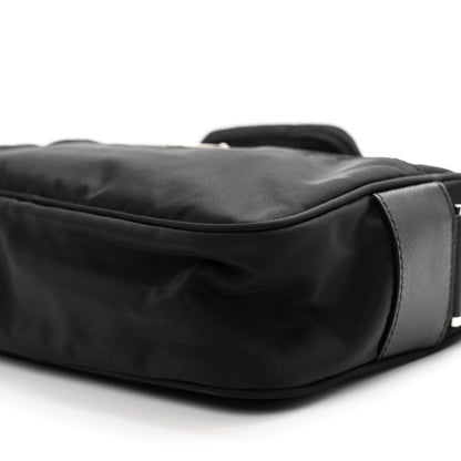 Prada Re-Nylon Vela Saffiano Double Zip Shoulder Bag Black 8 of 8