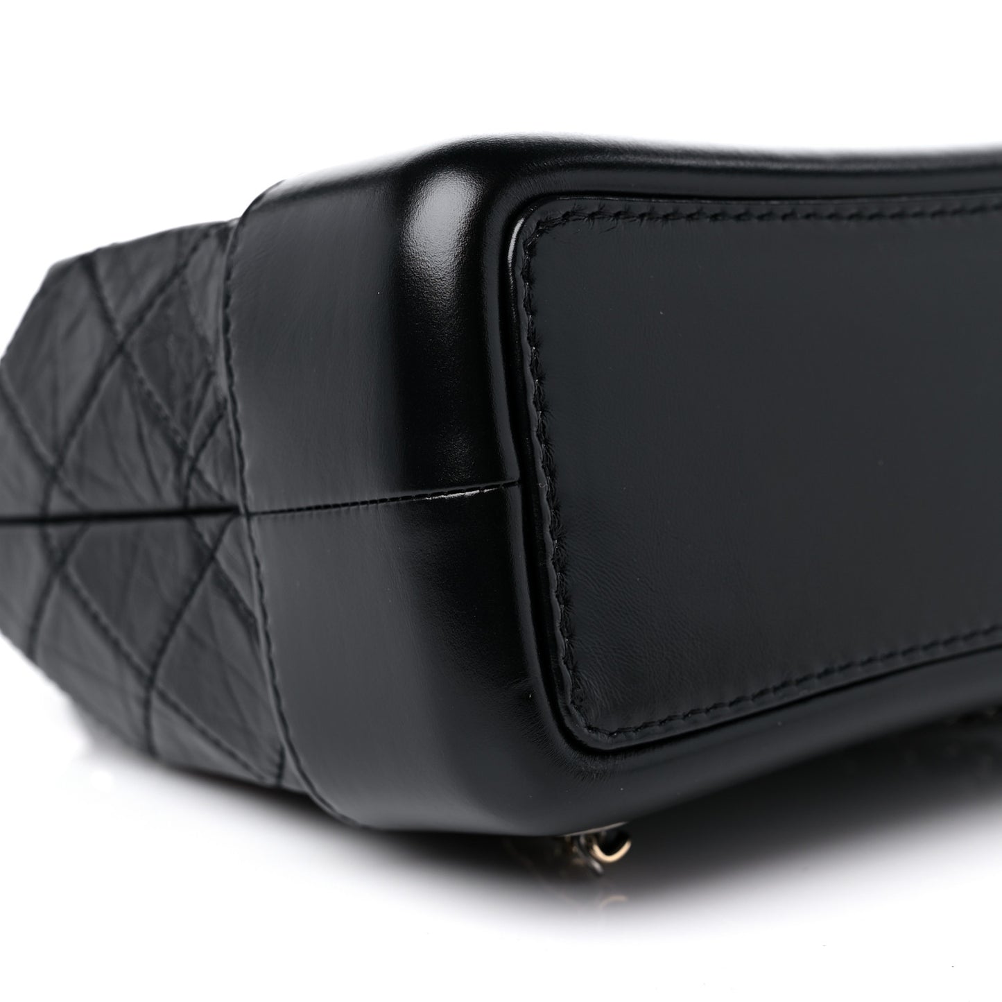 Aged Calfskin Quilted Small Gabrielle Backpack Black