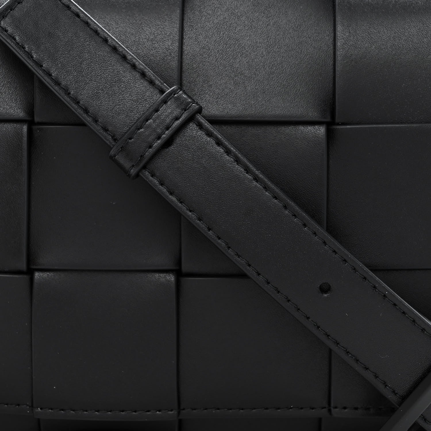 Bottega Veneta Lambskin Maxi Intreccio Small Cassette Crossbody Bag Black 8 of 12