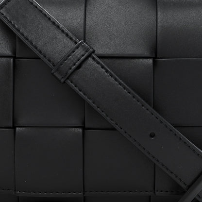 Bottega Veneta Lambskin Maxi Intreccio Small Cassette Crossbody Bag Black 8 of 12
