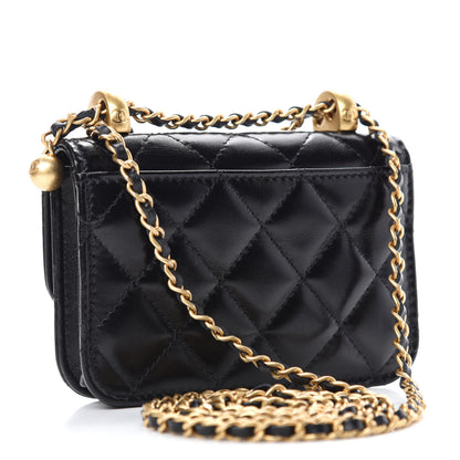 Chanel Calfskin Quilted Perfect Fit Coin Purse With Chain Black 3 of 13