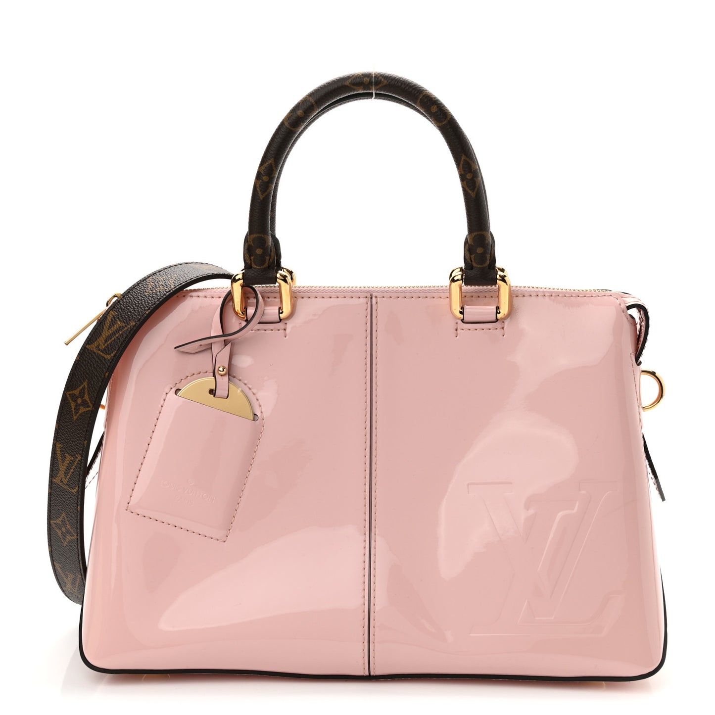 Patent Calfskin Miroir Tote Rose Ballerine
