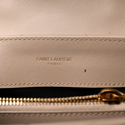 Saint Laurent Calfskin Y Quilted Monogram Small Loulou Chain Satchel Dark Beige 6 of 12