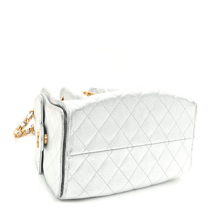Chanel Metallic Caviar Quilted Small Chanel 25 Handbag Silver 4 of 10