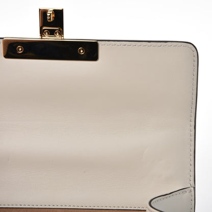 Gucci Calfskin Floral Embroidered Small Padlock Shoulder Bag White 10 of 18