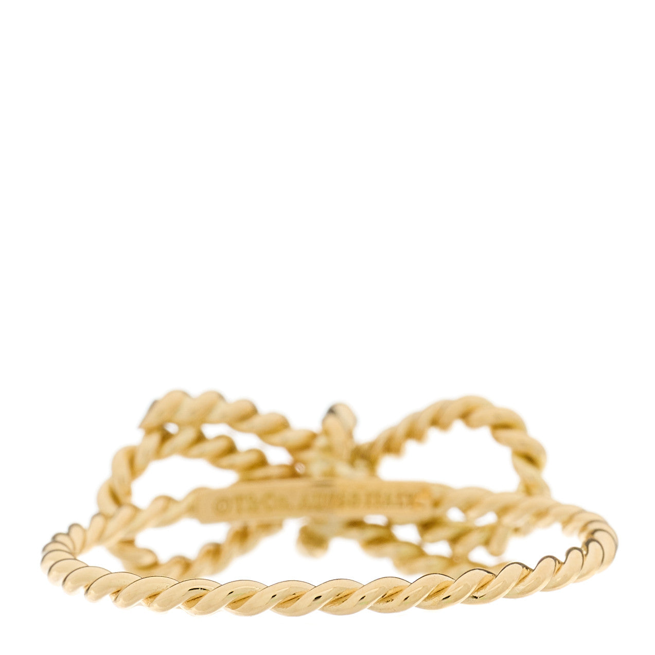 18K Yellow Gold Twist Bow Ring 58 8.25