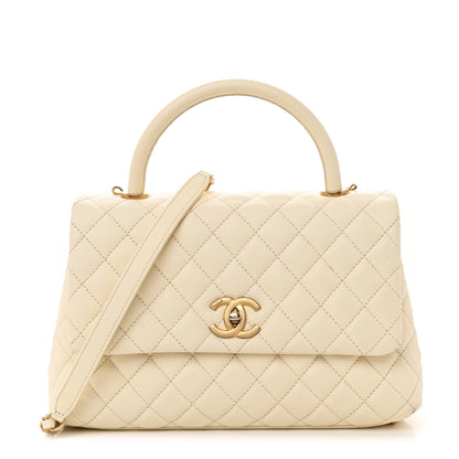 Chanel Caviar Quilted Small Coco Handle Flap White 1 of 14