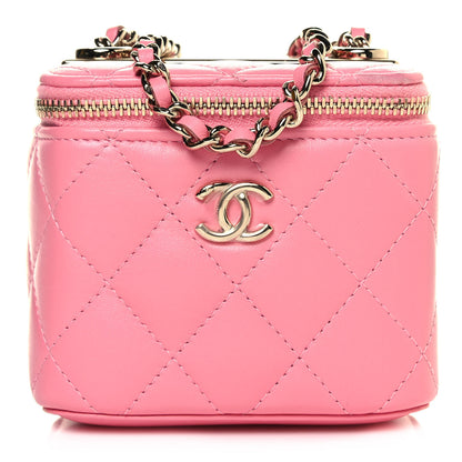 Chanel Lambskin Quilted Trendy Mini Vanity Case With Chain Pale Pink 1 of 13