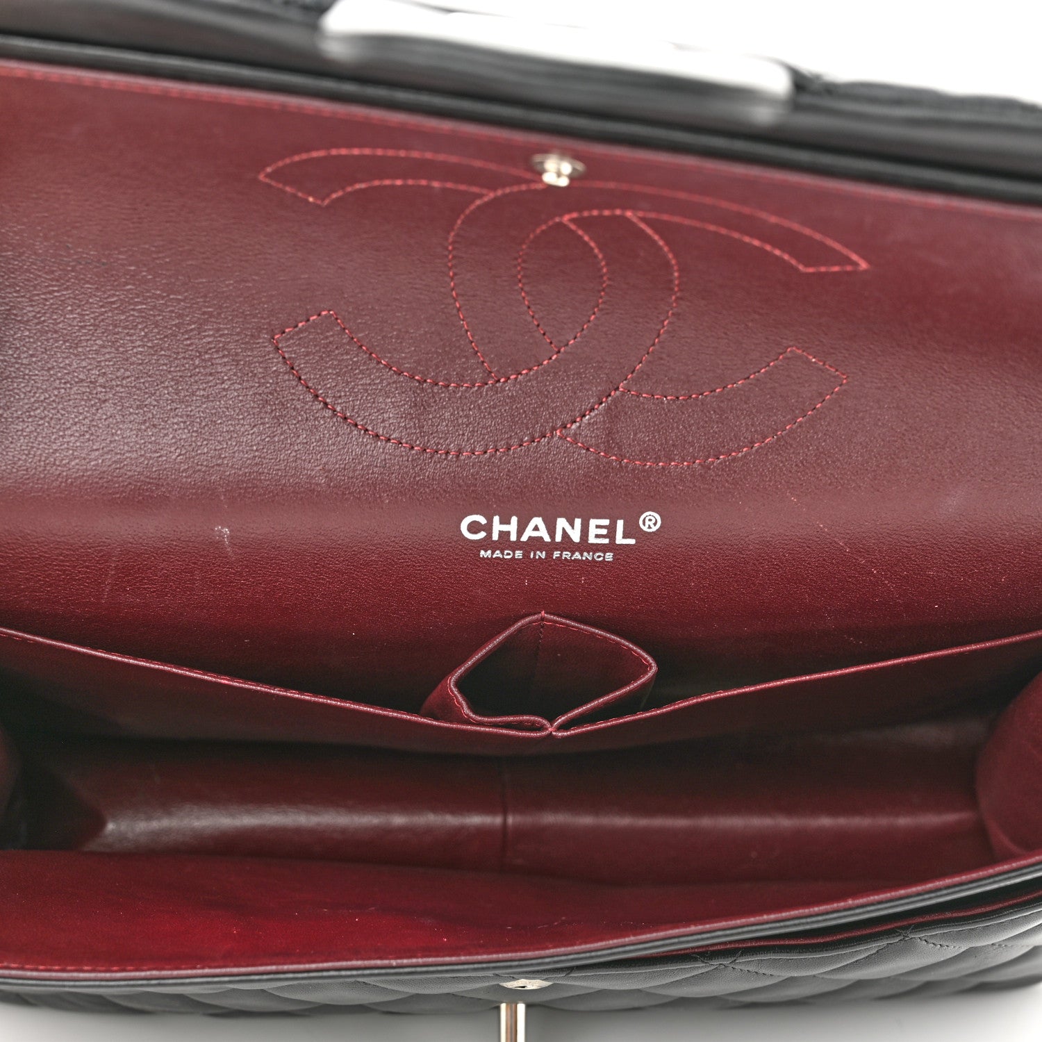 Chanel Lambskin Quilted Jumbo Double Flap Black 5 of 10