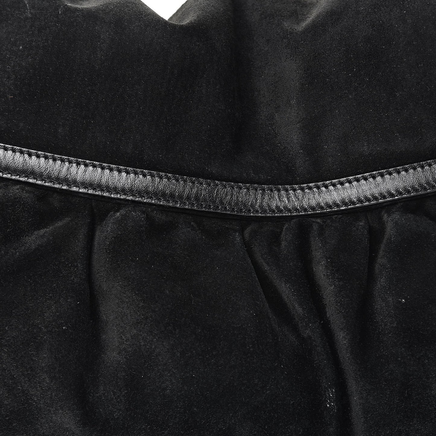 Suede Large Chef Shoulder Bag Black