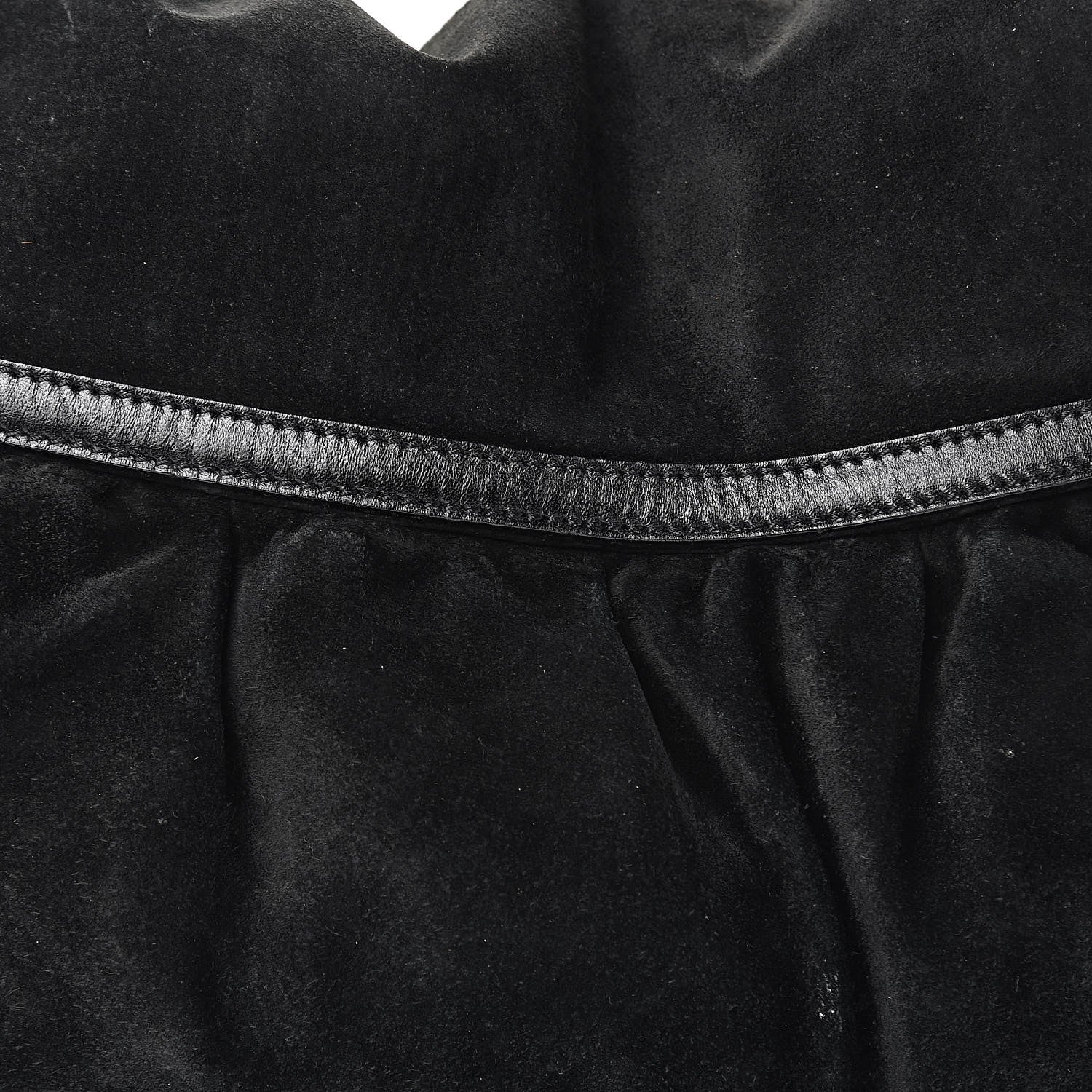 Fendi Suede Large Chef Shoulder Bag Black 14 of 17