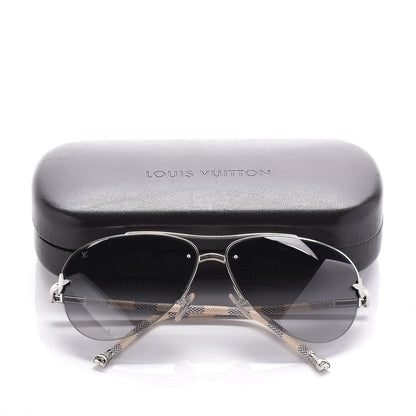 Louis Vuitton Damier Azur Petite Viola Pilote Aviator Sunglasses Z0570U 8 of 8