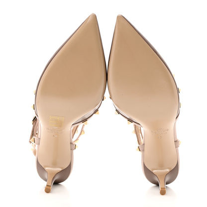 Valentino Garavani Calfskin Nappa Rockstud Ankle Strap 65mm Pumps 40 Brun Poudre 5 of 9