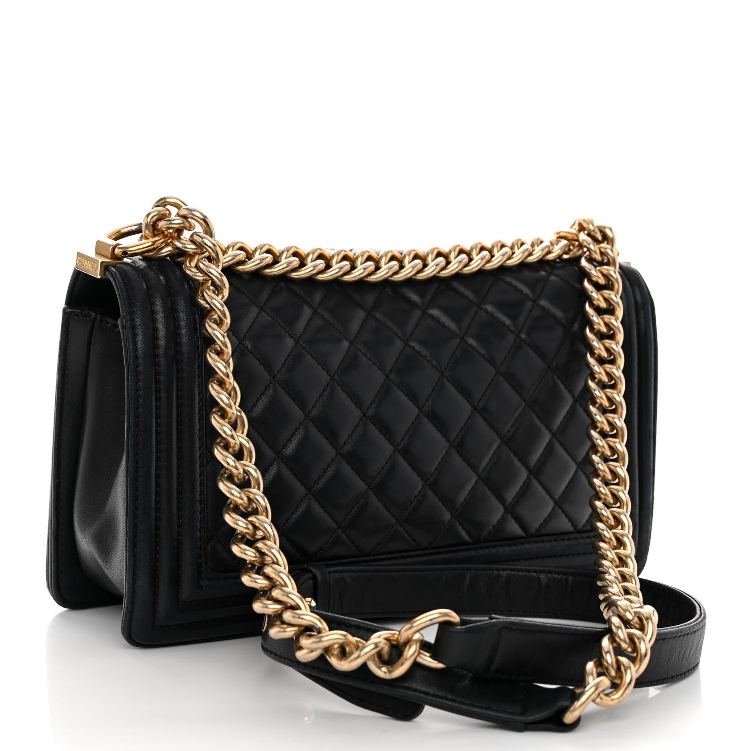 Chanel Lambskin Quilted Medium Boy Flap Black 2 of 9