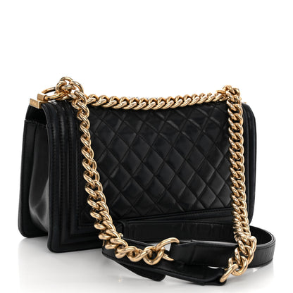 Chanel Lambskin Quilted Medium Boy Flap Black 2 of 9