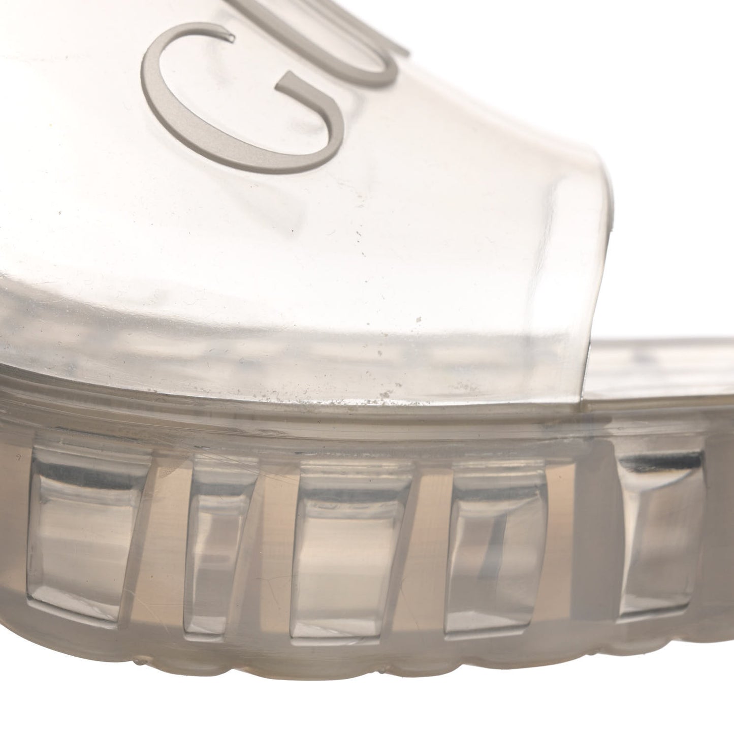 Rubber Gucci Logo Womens Platform 20/60mm Slide Sandals 38 Transparent