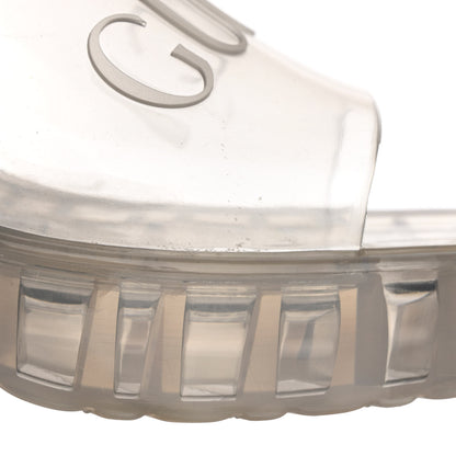 Gucci Rubber Gucci Logo Womens Platform 20/60mm Slide Sandals 38 Transparent 11 of 11