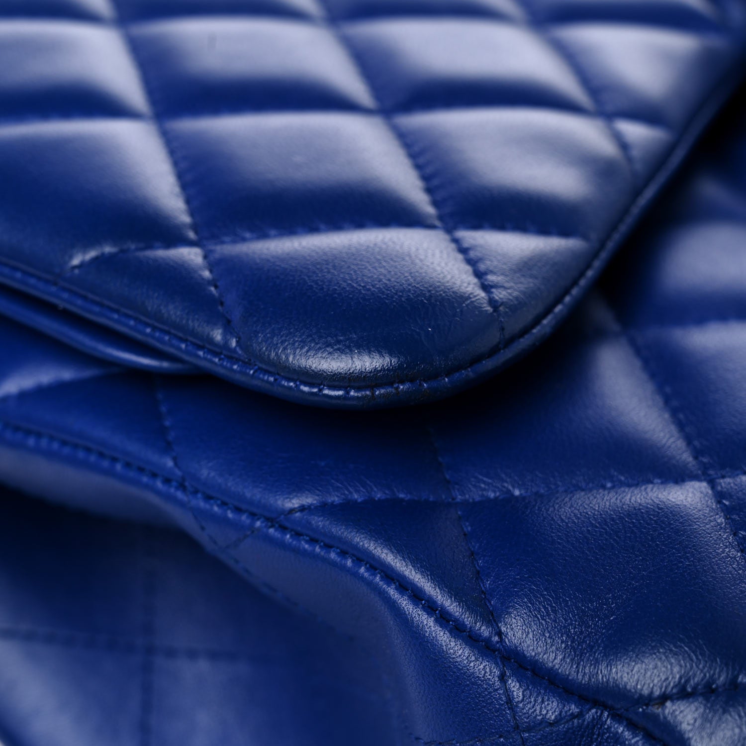 Chanel Lambskin Quilted Jumbo Double Flap Blue 21 of 22