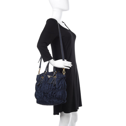 Prada Tessuto Nylon Gaufre Tote Bleuette 2 of 16