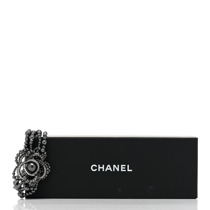 Chanel Ruthenium Crystal Bead Camellia Bracelet Pearly Grey 5 of 5