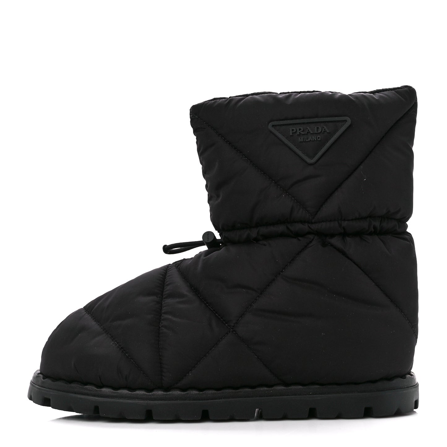 Re-Nylon Piuma Triangle Logo Padded Drawcord 20mm Snow Boots 36.5 Black