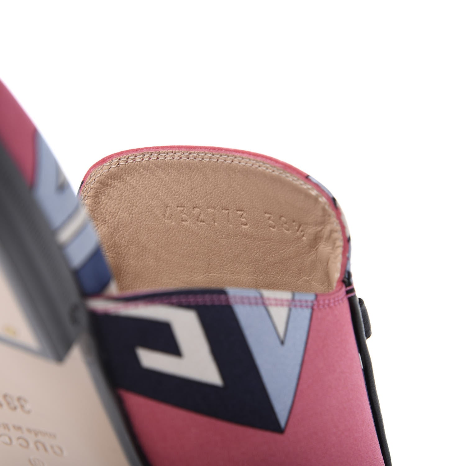 Gucci Satin GG Wallpaper Womens Princetown Slippers 38.5 Pink Flamboyant Blue Black 9 of 10