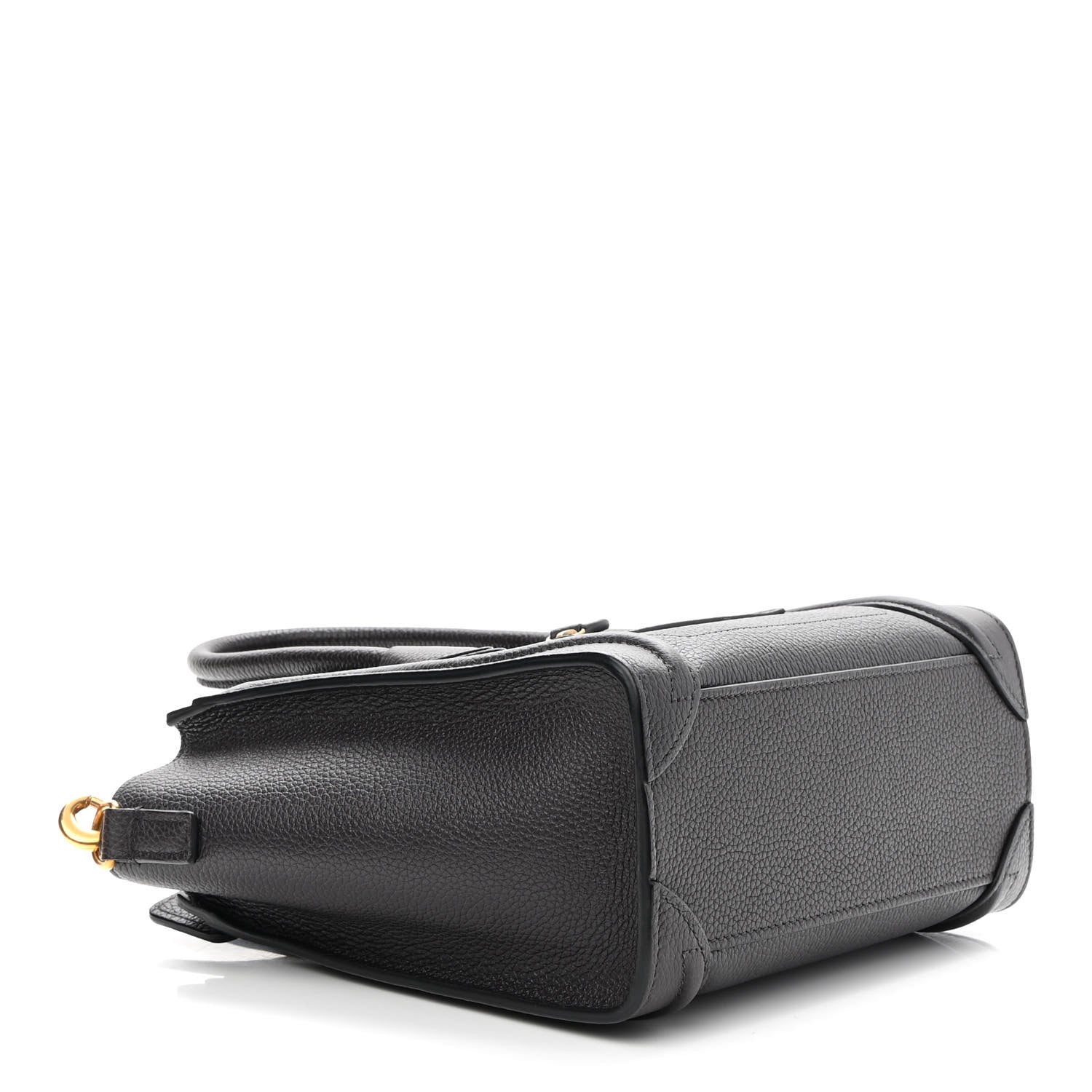 Celine Drummed Calfskin Nano Luggage Liquorice 4 of 8
