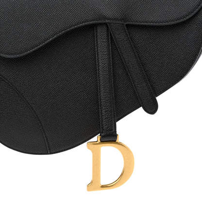 Christian Dior Grained Calfskin Saddle Bag Black 8 of 12