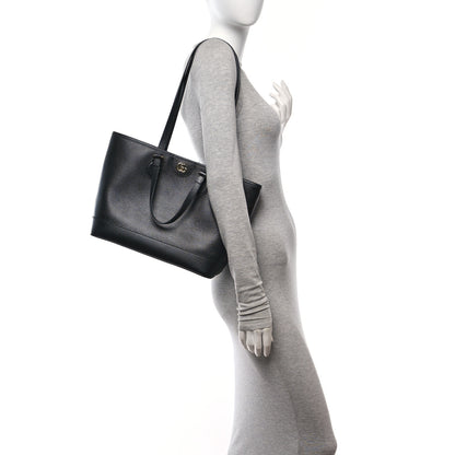 Gucci Textured Dollar Calfskin Small Ophidia Shoulder Tote Bag Black 2 of 10