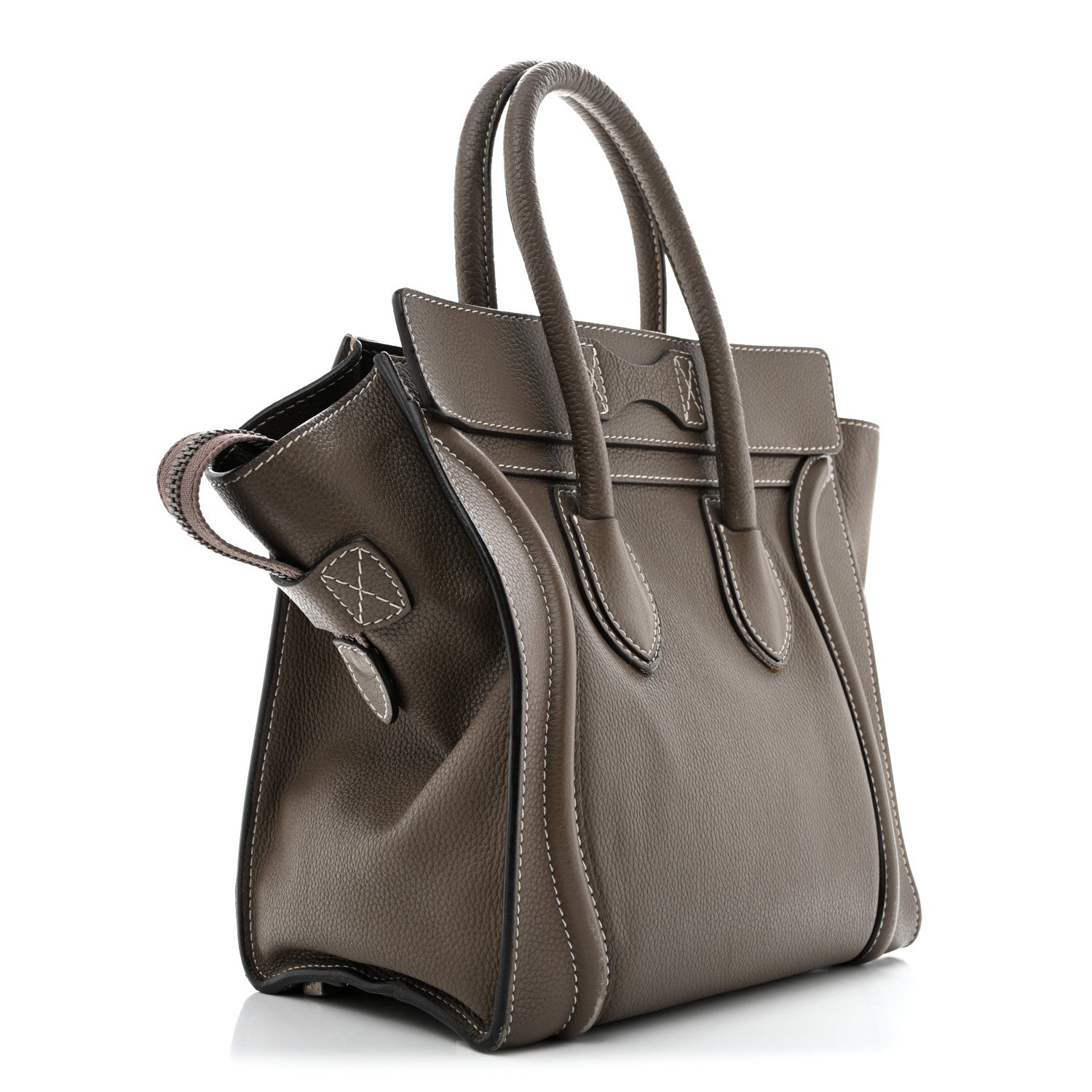 Celine Drummed Calfskin Micro Luggage Souris Souris 2 of 11