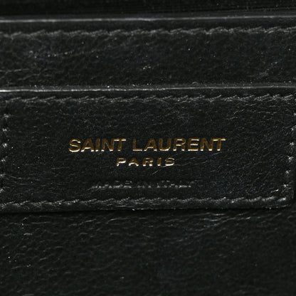Saint Laurent Calfskin Crocodile Embossed Medium Classic Monogram Kate Tassel Satchel Dark Beige 6 of 10