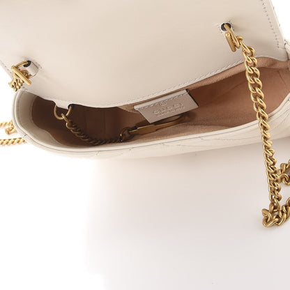Gucci Calfskin Matelasse Super Mini GG Marmont Shoulder Bag White 7 of 10