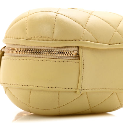 Chanel Lambskin Quilted CC Bubble Vanity Case With Chain Light Yellow 9 of 12