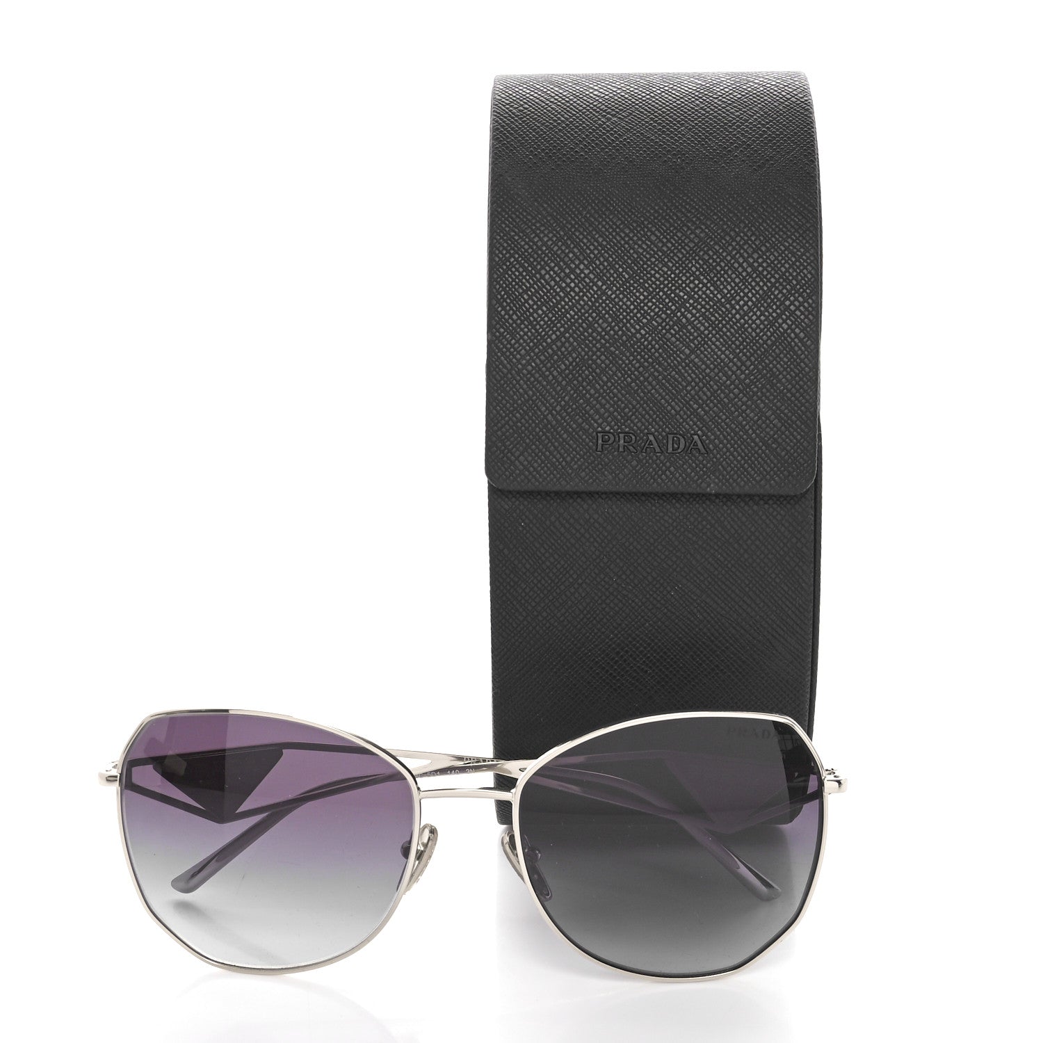 Prada Metal Symbole Triangle Logo Sunglasses SPR57Y Silver Black 8 of 8