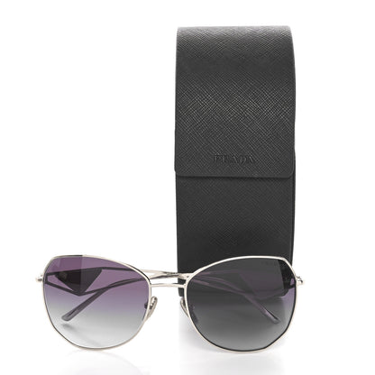 Prada Metal Symbole Triangle Logo Sunglasses SPR57Y Silver Black 8 of 8