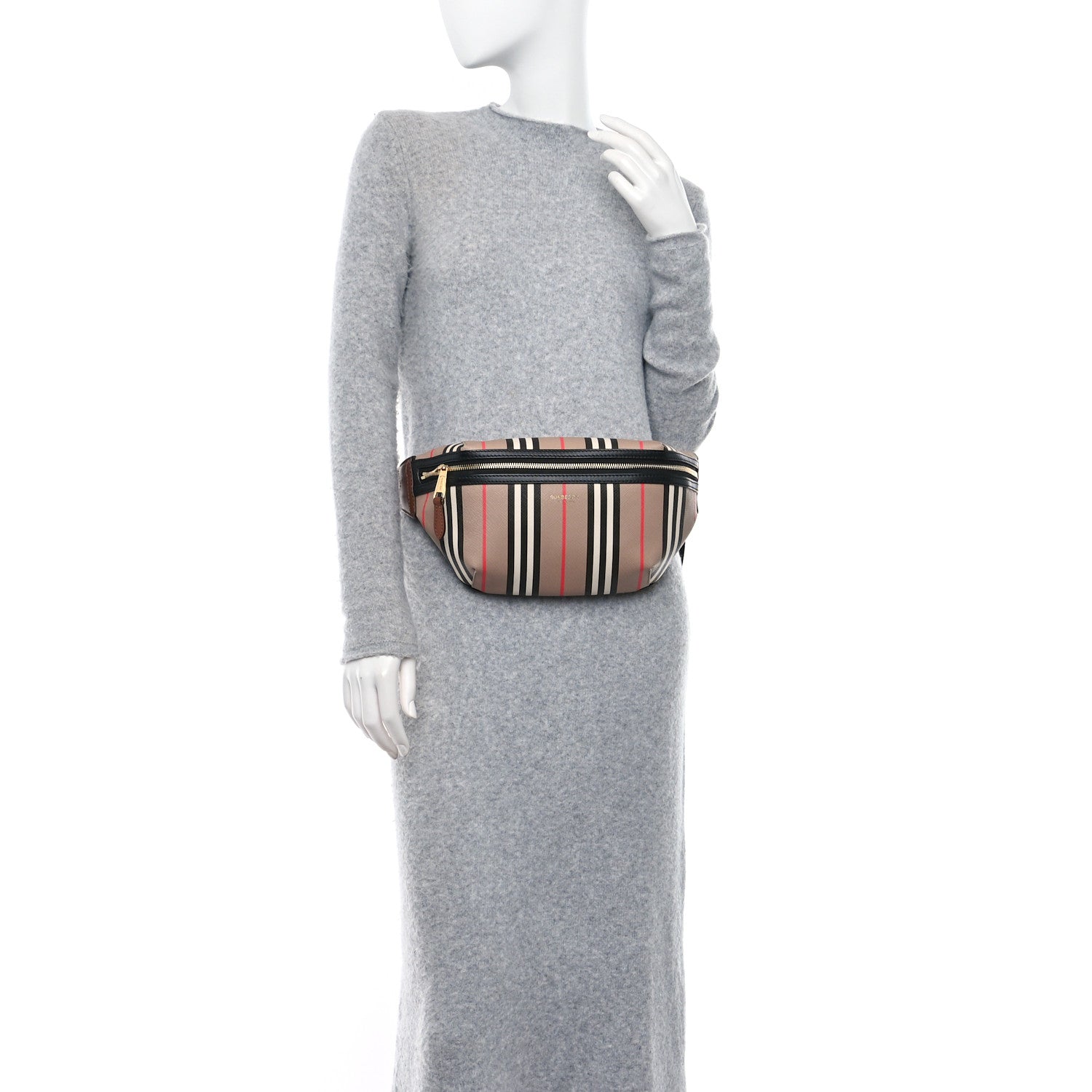 Burberry E-Canvas Icon Stripe Sonny Bum Bag Archive Beige 2 of 9