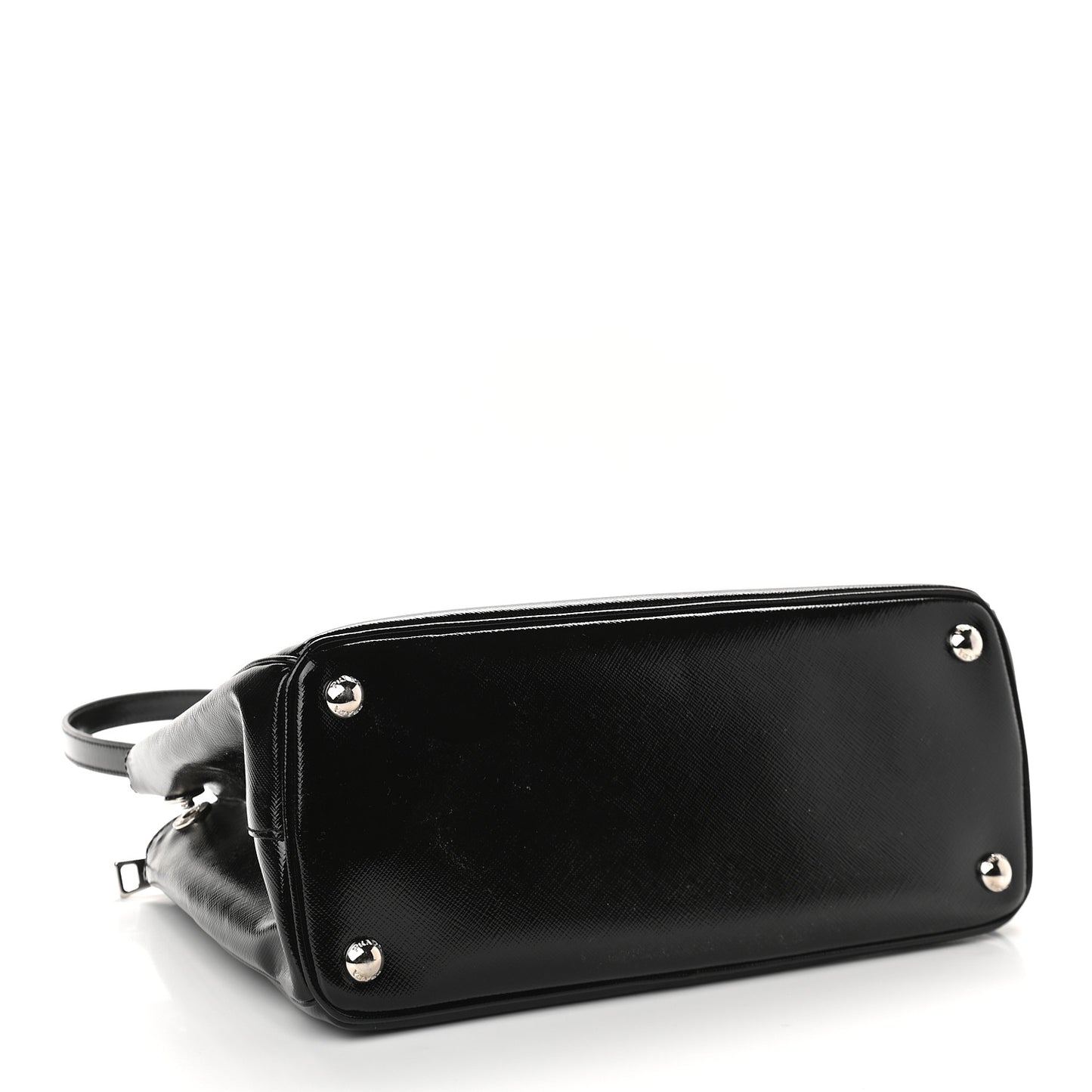 Saffiano Vernice Mini Galleria Double Zip Tote Black