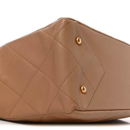 Chanel Calfskin Quilted Book Pocket Shopping Tote Beige 9 of 10