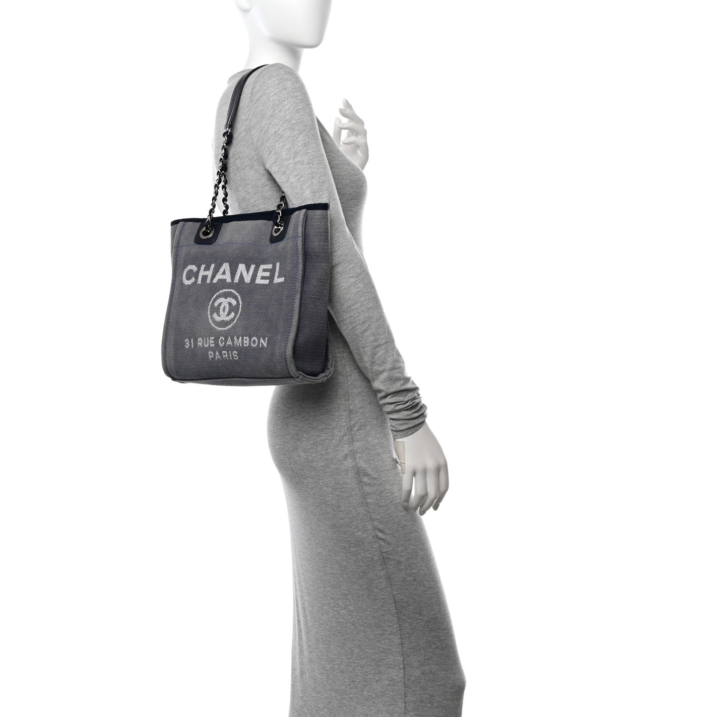 Canvas Mini Deauville Tote Denim Blue