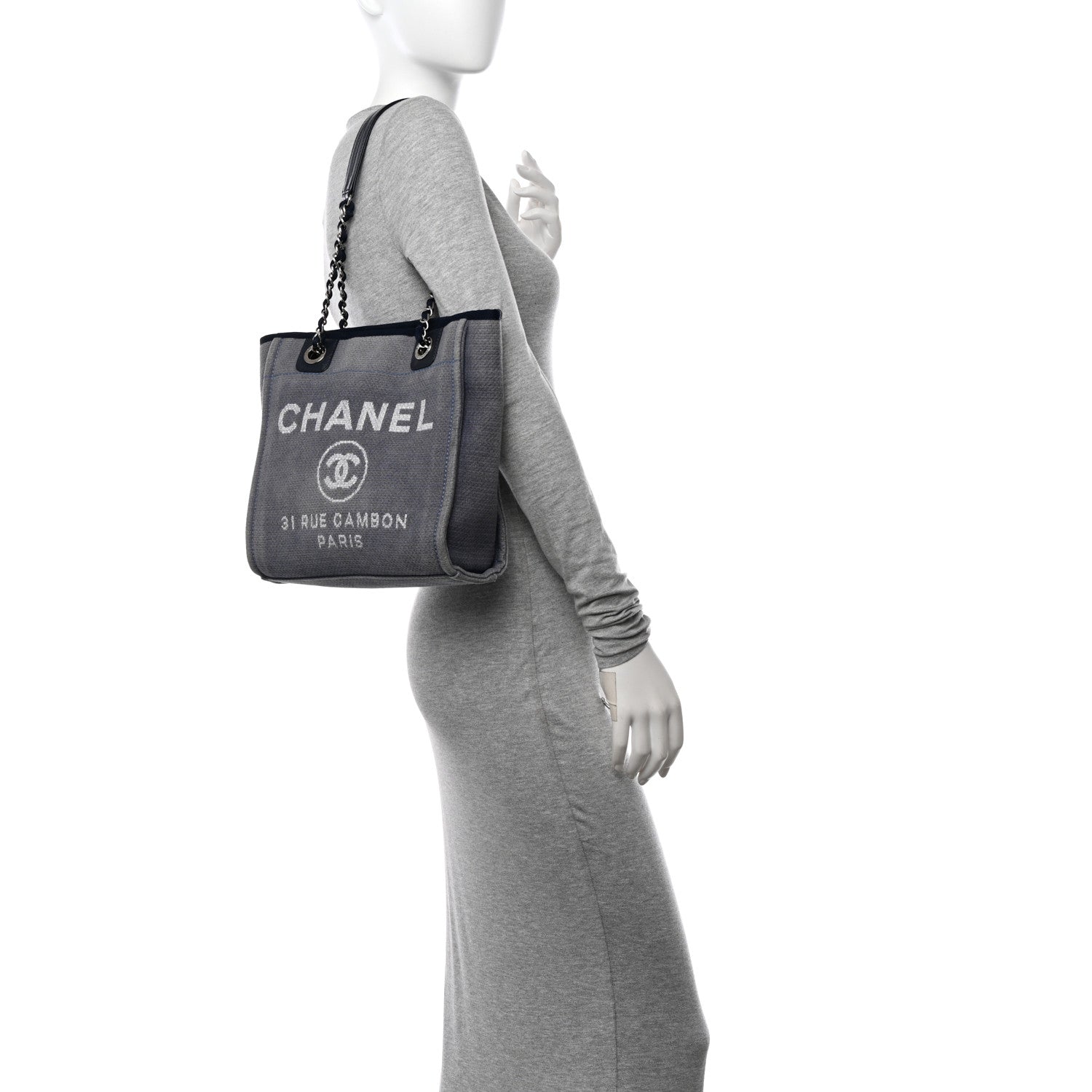 Chanel Canvas Mini Deauville Tote Denim Blue 2 of 12