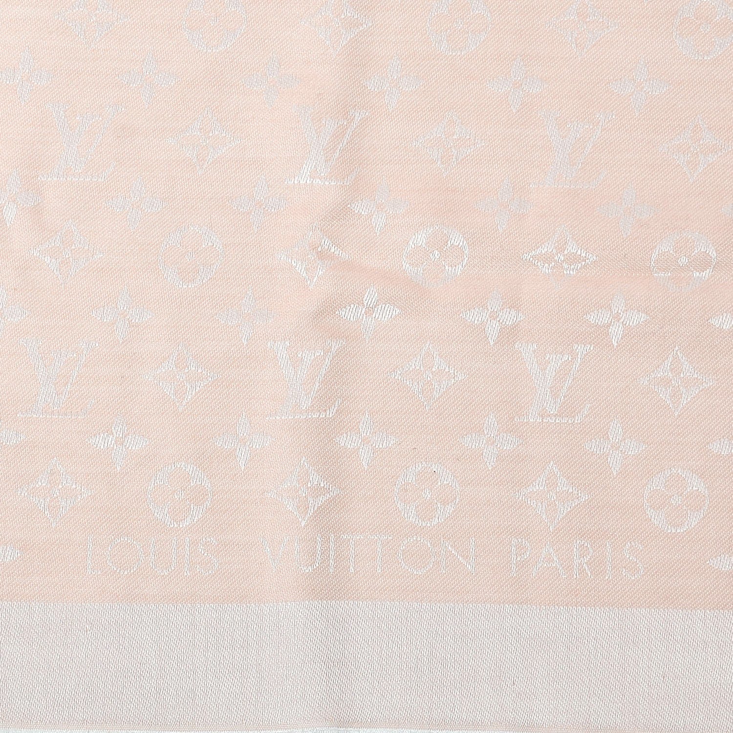 Louis Vuitton Silk Wool Monogram Shine Shawl Natural 3 of 3