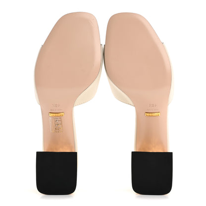 Gucci Cosmos Softy Calfskin Interlocking G Cut Out 55mm Slide Sandals 40.5 Mystic White 6 of 9
