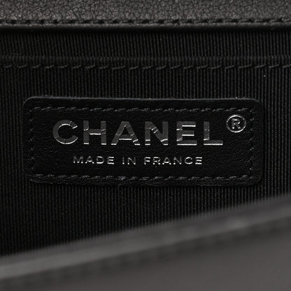 Chanel Lambskin Chevron Quilted Medium Boy Flap Black 7 of 11