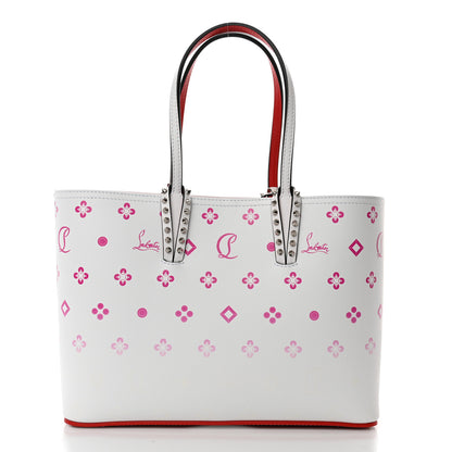 Christian Louboutin Calfskin Loubinthesky Small Cabata Spike Tote White Rose 3 of 11