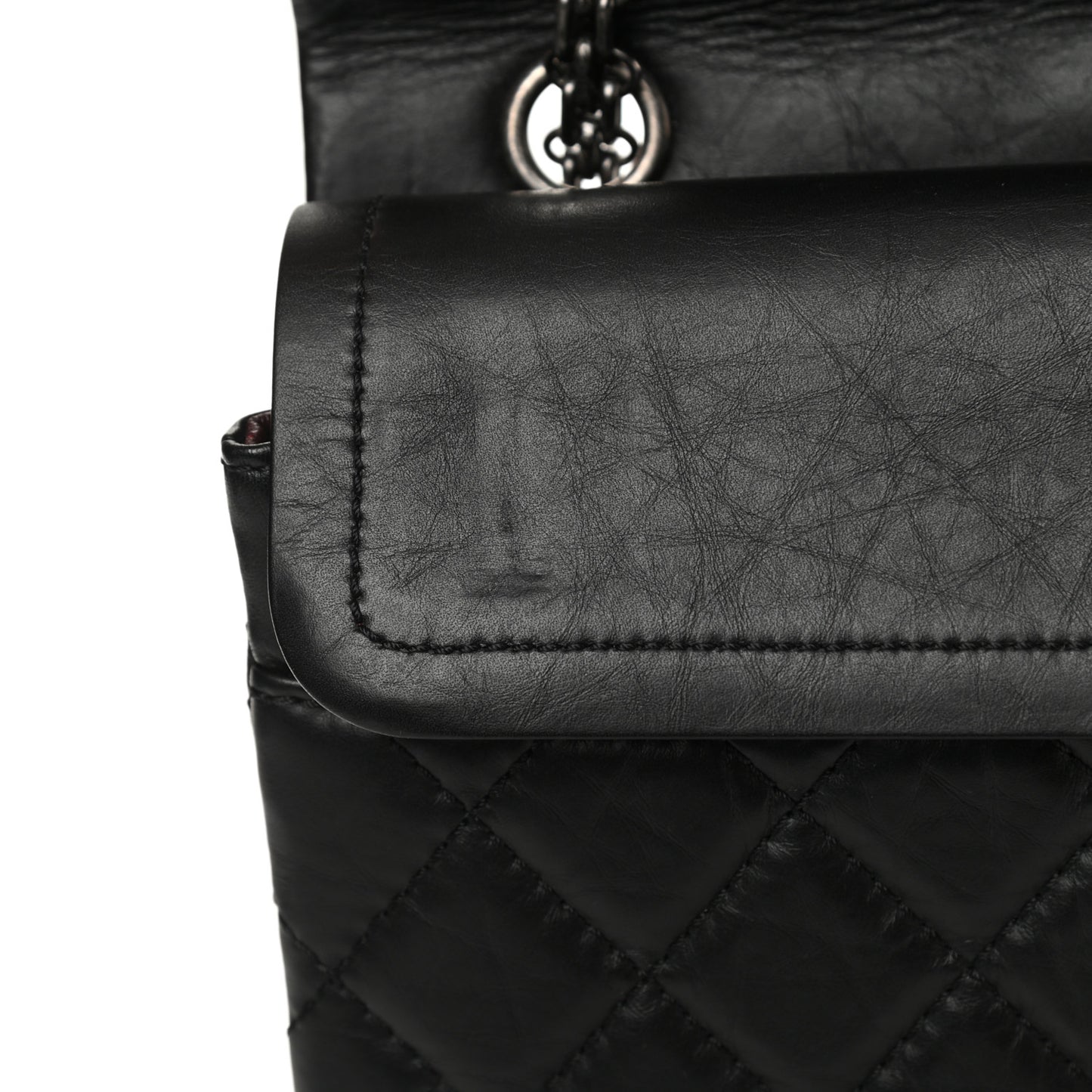 Aged Calfskin Quilted 2.55 Reissue 226 Flap Black