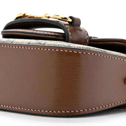 Gucci GG Supreme Monogram Azalea Calfskin Web Horsebit 1955 Wallet On Strap Beige Ebony Brown Sugar 9 of 11