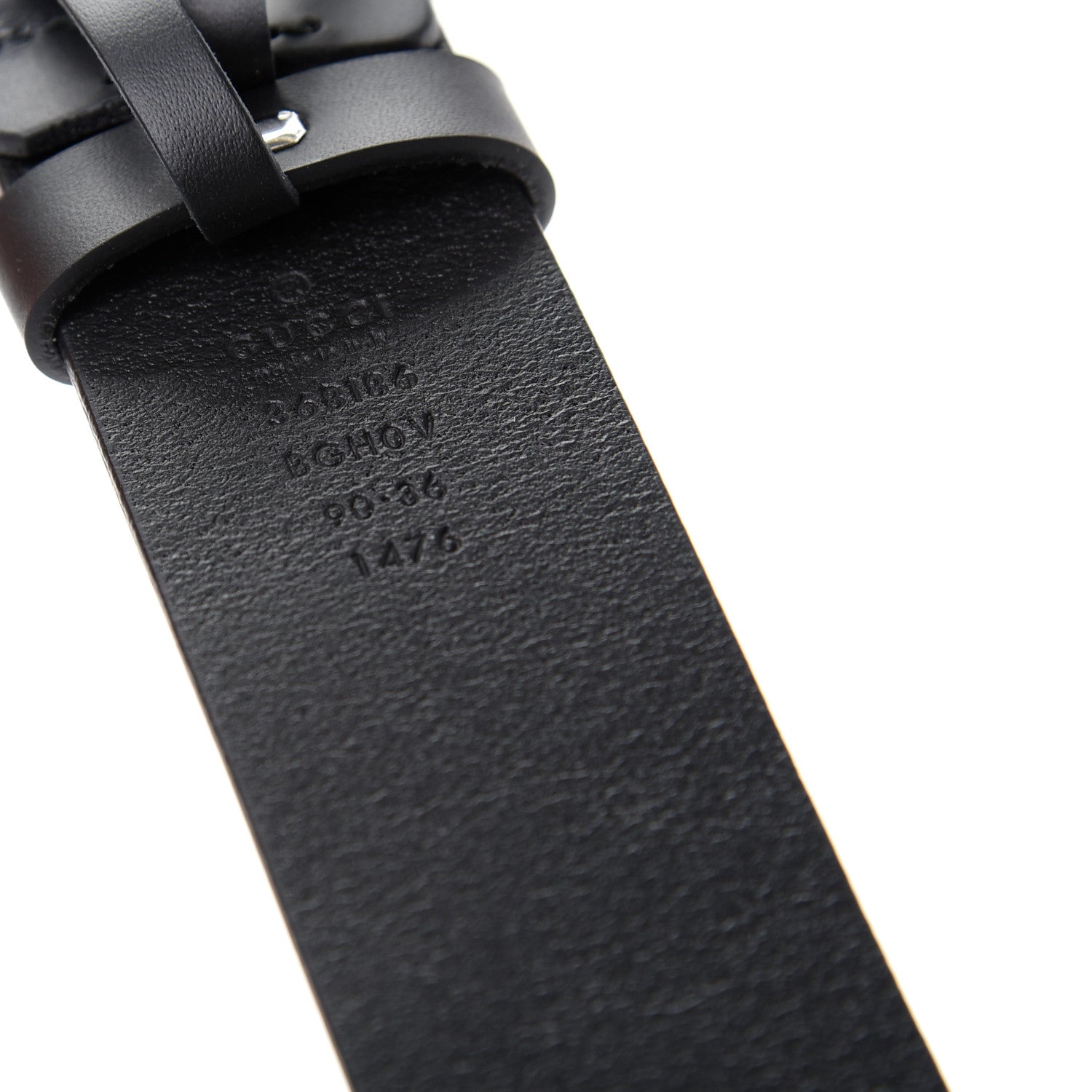 Gucci Selleria Calfskin Monochrome Interlocking G 37mm Belt 90 36 Black 5 of 5