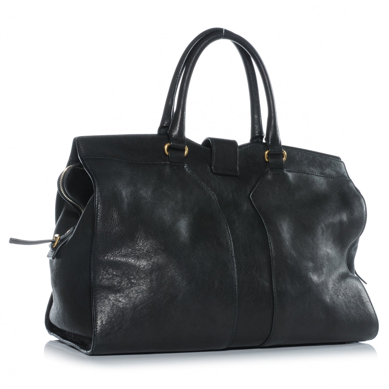 Saint Laurent Leather Large Cabas Chyc Black 3 of 7